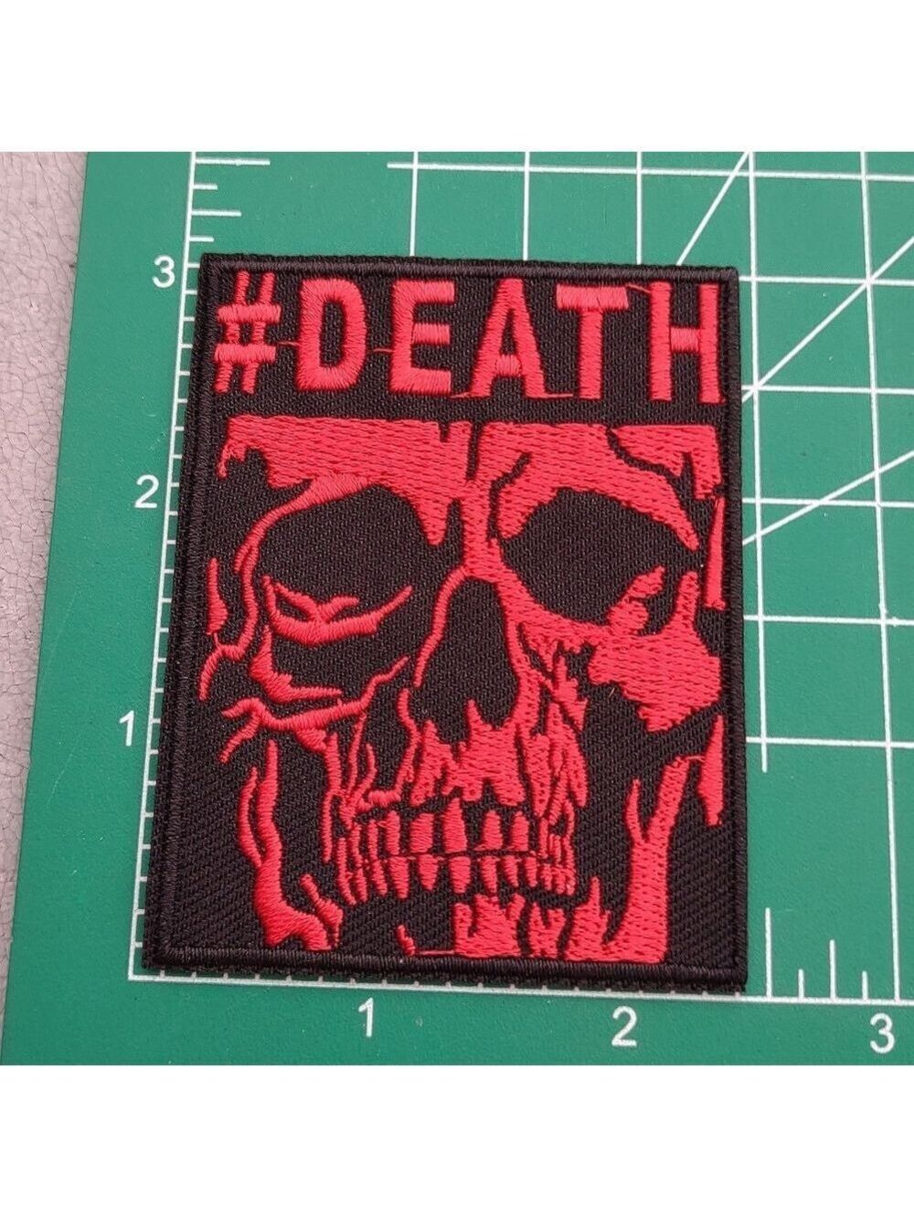 2/$10 Death Red and Black Skull Patch
